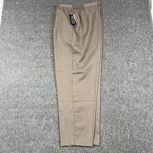Vintage Briggs New York Pants Womens 18 Brown Pleated USA Made - NEW - Picture 1 of 14
