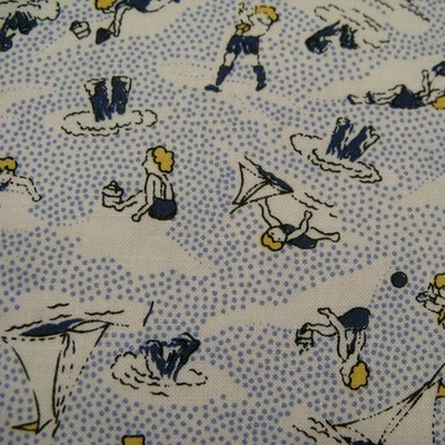 Aunt Grace Through The Year Cotton Fabric August 2003 The Beach 1930s Repro 1 Yd - Image 1 of 4