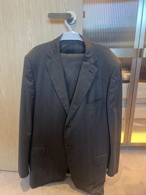 Zegna Traveller Suit Mens Size EU 56 Grey Pinstripe 100% Wool - image 1 of 4