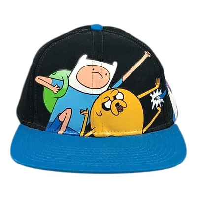 Gorra Hora de Aventuras Gorra Snap Back Juvenil Ajustable Negra Azul Finn Jake Ice King Foto 1 de 4