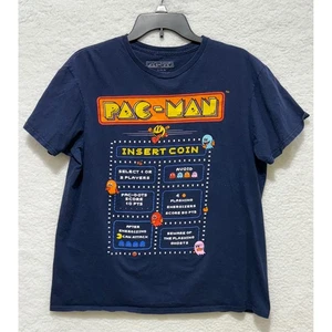 Pac Man T-Shirt Videospiel Grafik Tee Large Herren Navy Blau Kurzarm - Bild 1 von 5