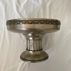 Silber Metall 🍀 Deko Steh Schale Stand Pokal Obst Alt Edel - Vintage - Bild 1 von 9