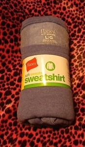 HANES ECOSMART SOFTSWEATS sweatshirt Women's L 12/14 NWT EMPORIUM HEATHER - Picture 1 of 1