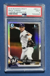 Bowman Chrome Draft Brice Turang Refractor 2018 PSA 9 BDC-11 - Imagen 1 de 2