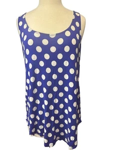 Tanktop Stella Rose blau weiß gepunktet XL - Bild 1 von 6