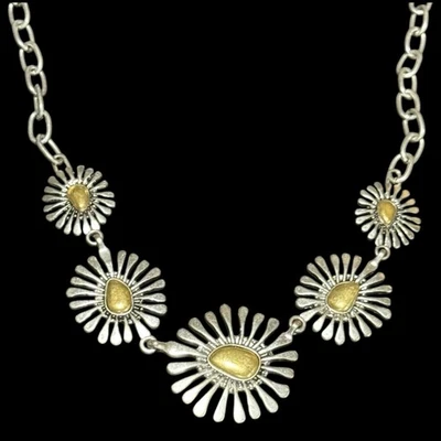 Lucky Brand Necklace Modernists Daisy Flower Boho Bib Statement - Image 1 of 4