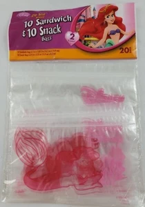 Disney Princesa Ariel Sirenita 10 Sandwiches y 10 Bolsas de Merienda Lote o 3 Nuevas - Imagen 1 de 4