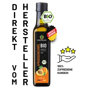 KRÄUTERLAND Bio Aprikosenkernöl 250ml nativ kaltgepresst naturbelassen  - Bild 1 von 8