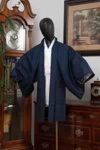 DEAR VANILLA JAPANESE HAORI JACKET MEN'S KIMONO AUTHENTIC JAPAN GENUINE VINTAGE - Picture 1 of 8