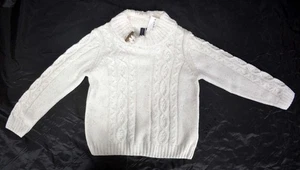 NWT Sz 4T  4 Girls Toddler's Janie and Jack Holiday Faux Fur Dove Cream Sweater - Picture 1 of 6