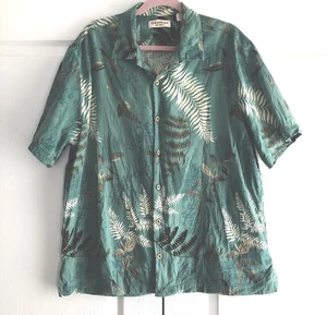 Caribbean Silk Blend Men Shirt Size XL Hawaiian Tropical Loop Collar Resort - Picture 1 of 9
