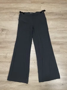 Vintage Emporio Armani Gray Sz 6 Wide Leg Pants Belted Dress Pants Made In Italy - Picture 1 of 8