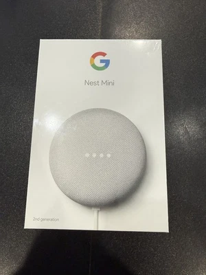 NEW/SEALED Goggle Nest Mini 2nd Generation Chalk Smart Speaker includes Adapter - Image 1 of 2