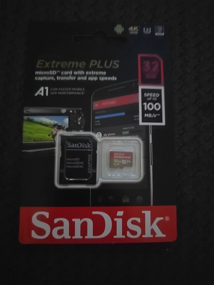 SanDisk Extreme PLUS 32GB microSDXC Memory Card w/ Adapter UHS-I V30 U3 Class 10 - Image 1 of 1