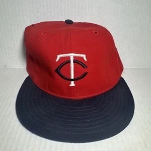Vintage 80's Minnesota Twins New Era Pro Model Wool Fitted Hat Cap Size 7 3/8 - Picture 1 of 7