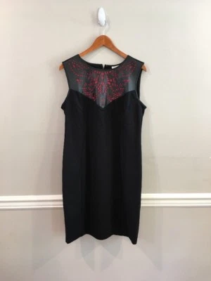 Vestido sin mangas de cuero vegano corte láser eci NEW YORK talla 14 nuevo con etiquetas $90 Foto 1 de 4