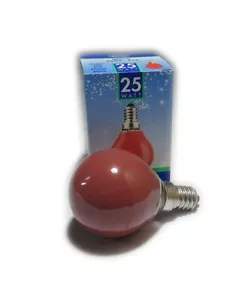 Lampadina colorata ad incandescenza E14 25W Leuci Sfera rossa - Foto 1 di 1