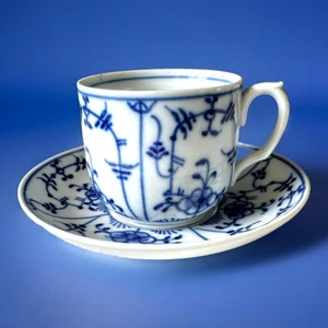 Tettau Germany Underglaze Blue Strawflower Pattern Cup & Saucer Mark 18-19th C - Picture 1 of 13