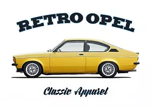 OPEL KADETT COUPE t-shirt. RETRO OPEL. CLASSIC CAR. GERMAN. MODIFIED. - Picture 1 of 3