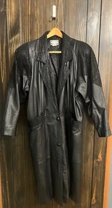 Gabardina de Colección Paris Sport Club Negra Cuero Genuino Adulto Grande Años 80 - Imagen 1 de 7