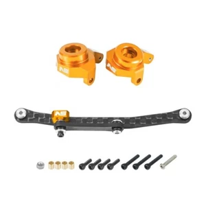 NexxSpeed CNC Carbon Steering Links w/ Aluminum Knuckles (GOLD)-AXIAL SCX24/AX24 - Picture 1 of 2