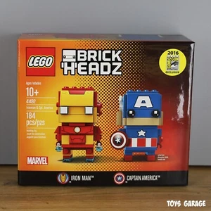 LEGO BrickHeadz Iron Man & Captain America 41492 – Zapieczętowany SDCC 2016 Exclusive - Zdjęcie 1 z 2