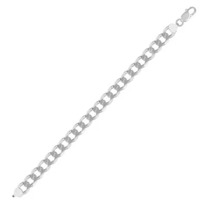 Catena a cordino piatto taglio argento - argento sterling 9,6 mm 69,7 g - Foto 1 di 4