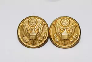 US gold brass eagle button 3/4"=6/8" flat shank back pair B9884 - Picture 1 of 3