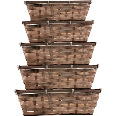 TnP Bamboo Natural Colour Wicker Bread Display Storage Gift DIY Hamper Baskets - Image 1 of 4
