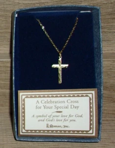 Collar Crucifijo Oro Cruz Celebración Roman Inc 18" Regalo Católico #17094 - Imagen 1 de 2