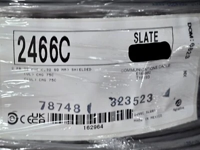 Alpha Wire 2466C 22/2P Individually Shielded Twist Pair Control Cable Gray /50ft - Image 1 of 4