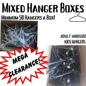 New Unused Clothes Strong Plastic Hangers Minimum 50 Mixed Box Kids Hangers UK