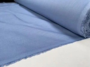 Soft Linen Fabric Material curtains dress material 140cm wide- Plain Denim Blue - Picture 1 of 6