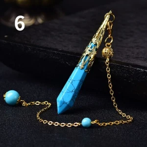 Tarot Divination Faceted Crystal Pendulum Turquoise Wicca Pagan Altar Props Chic - Picture 1 of 24