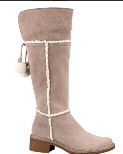 Stivali Timberland Brinda alti scamosciati fodera sherpa zip laterale stivali scorrevoli nuovi