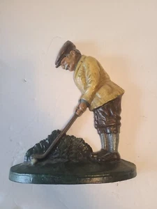 Fermaporta stile Hubley golfista 1925 antico da collezione golf in ghisa massello  - Foto 1 di 10