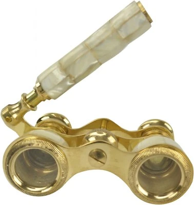 Nautical Opera Glasses Binocular Mother of Pearl Vintage Brass Opera Binoculars - Image 1 of 3