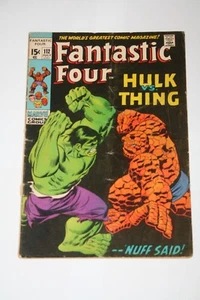 Fantastic Four #112! 1971! Classic Hulk vs Thing cover! Key! - Picture 1 of 12