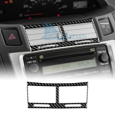 For Toyota Yaris 2006-2011 Black Carbon Fiber Cover Middle Air Outlet Vent Trim - image 1 of 4