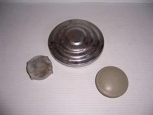 Vintage Lot of 3 Automobile Caps 1 Gas Cap & 2 Others Hot Rod Rat Rod - Picture 1 of 8