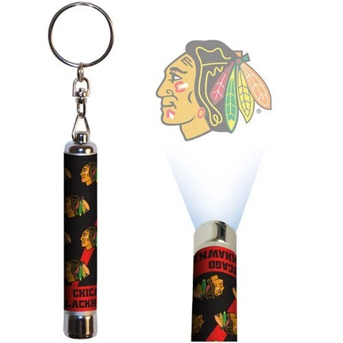 2 PACK  Chicago Blackhawks Rectangle Flashlight Keychain  Fresh  Batteries Cover