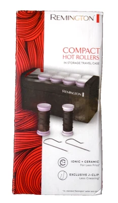 Rodillos calientes compactos para cabello de viaje de voltaje mundial de cerámica Remington - 10 rodillos Foto 1 de 4