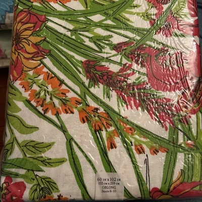NIP Vera Neumann Red Orange Lillies Cloth Tablecloth, 60” X 102” Oblong - Image 1 of 2