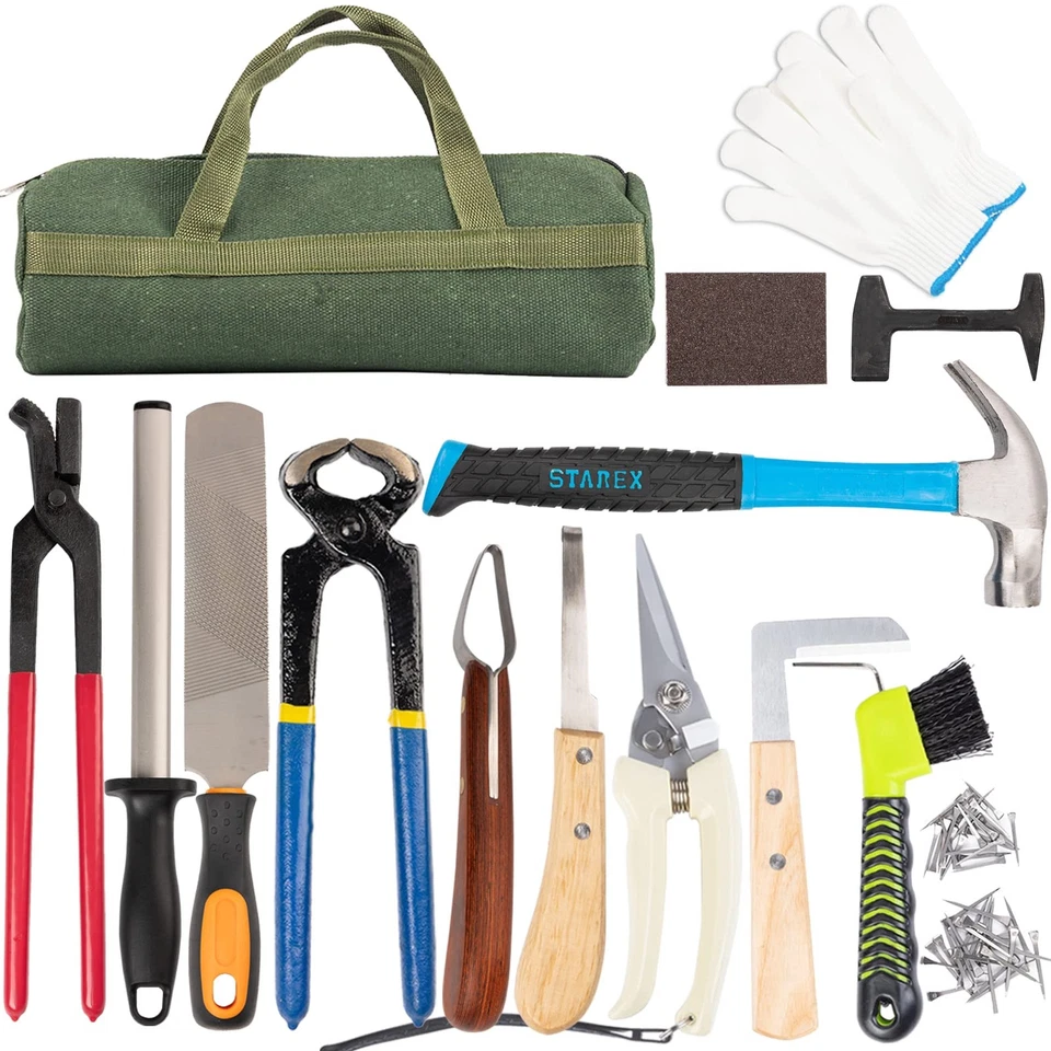 Farrier Tools Horse Hoof Trimmers - 64PCS Goat Hoof Trimmers Kit 8 Inch Hoof Ras