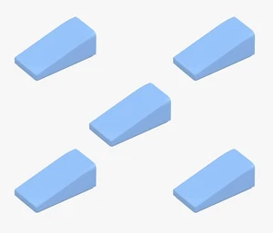 5 New LEGO Bright Light Blue 2x1x2/3 18° Slope 5404 1x2 angle sloped trim angled - Picture 1 of 6