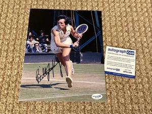 BILLIE JEAN KING SIGNED 8x10 PHOTO TENNIS LEGEND ACOA CERT RARE ๐พ๐พ LEGEND - Picture 1 of 2