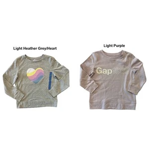 Gap Girl's Terry Lined Long Sleeve Graphic Print Pullover Sweatshirt - Picture 1 of 5