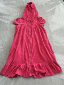 Y2K Juicy Couture Damen Gr.M Hot Pink Hoodie Frottee Kleid Bezug Gold Herz - Bild 1 von 5