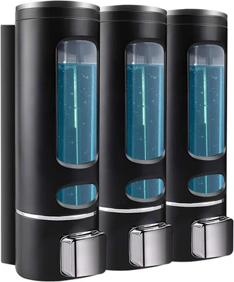 Dispensador de champú y acondicionador - 1200 ml ducha montada en la pared 1200 ml, negro Foto 1 de 4