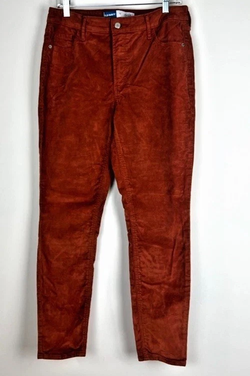 Pantalones de pana de tiro alto Rockstar azul marino antiguo para mujer mezcla de algodón súper ajustados talla 12 Foto 1 de 4